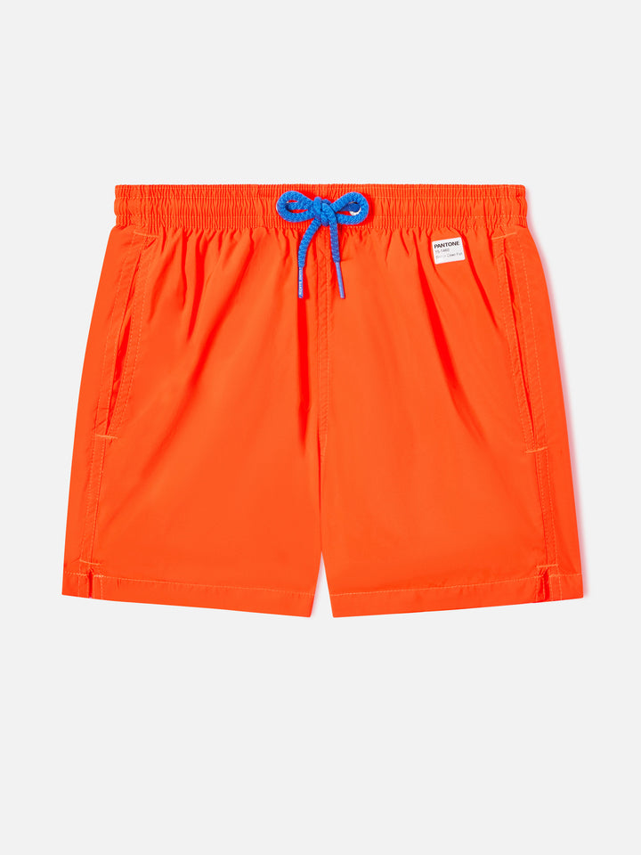 Costume mare Jean Lighting Pantone in tessuto leggero arancione fluo | PANTONE® SPECIAL EDITION