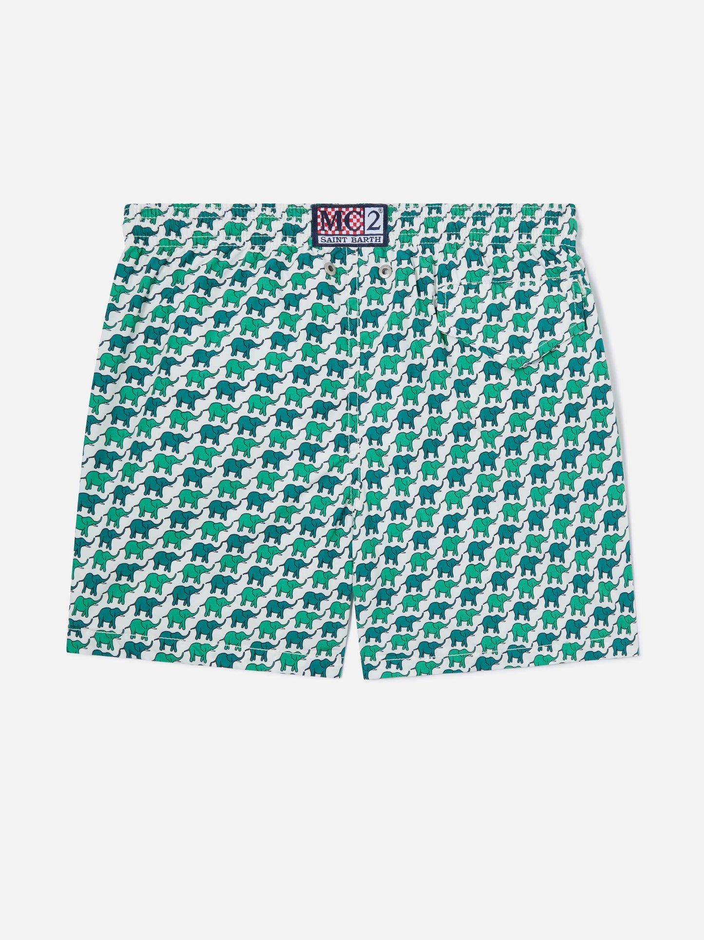 Bañador tipo shorts para niño con estampado de elefante 