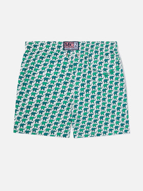 Bañador tipo shorts para niño con estampado de elefante 