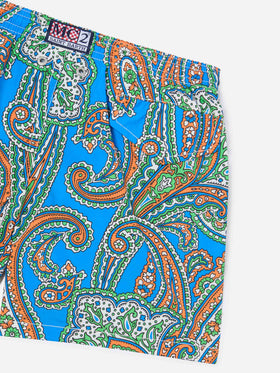 Bañador tipo shorts para niño con estampado paisley 