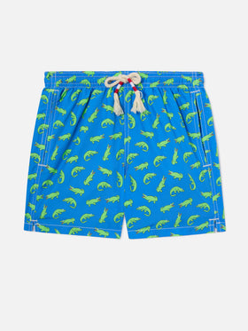 Short de bain garçon bluette à imprimé alligators verts 