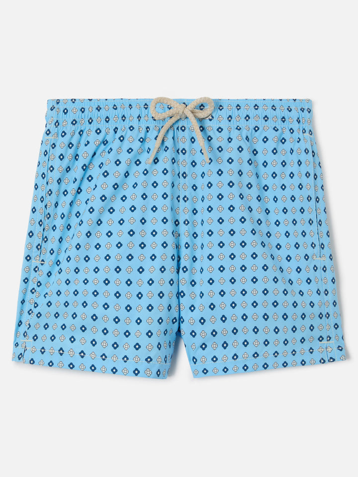 Jean Lighting Stretch swim shorts with all-over geometric floral print