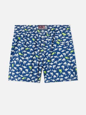 Bañador corto Jean Lighting Stretch con estampado integral de tiburones 