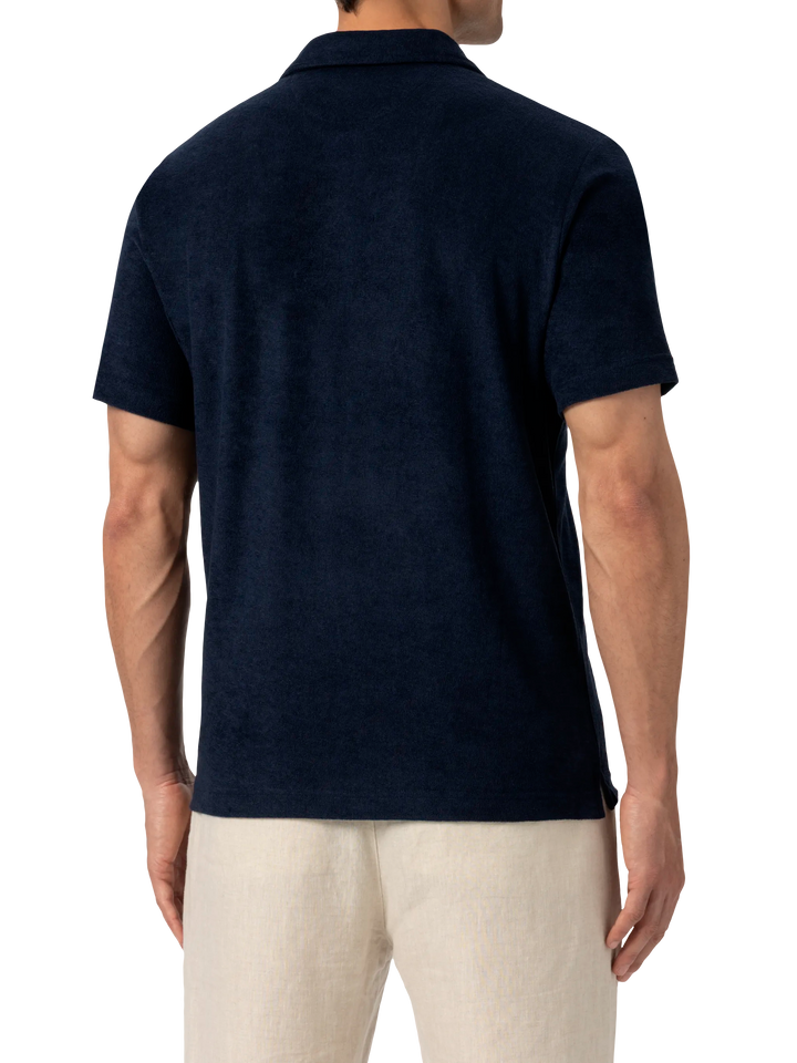Marineblaues Frottee-Poloshirt „Jeremy“