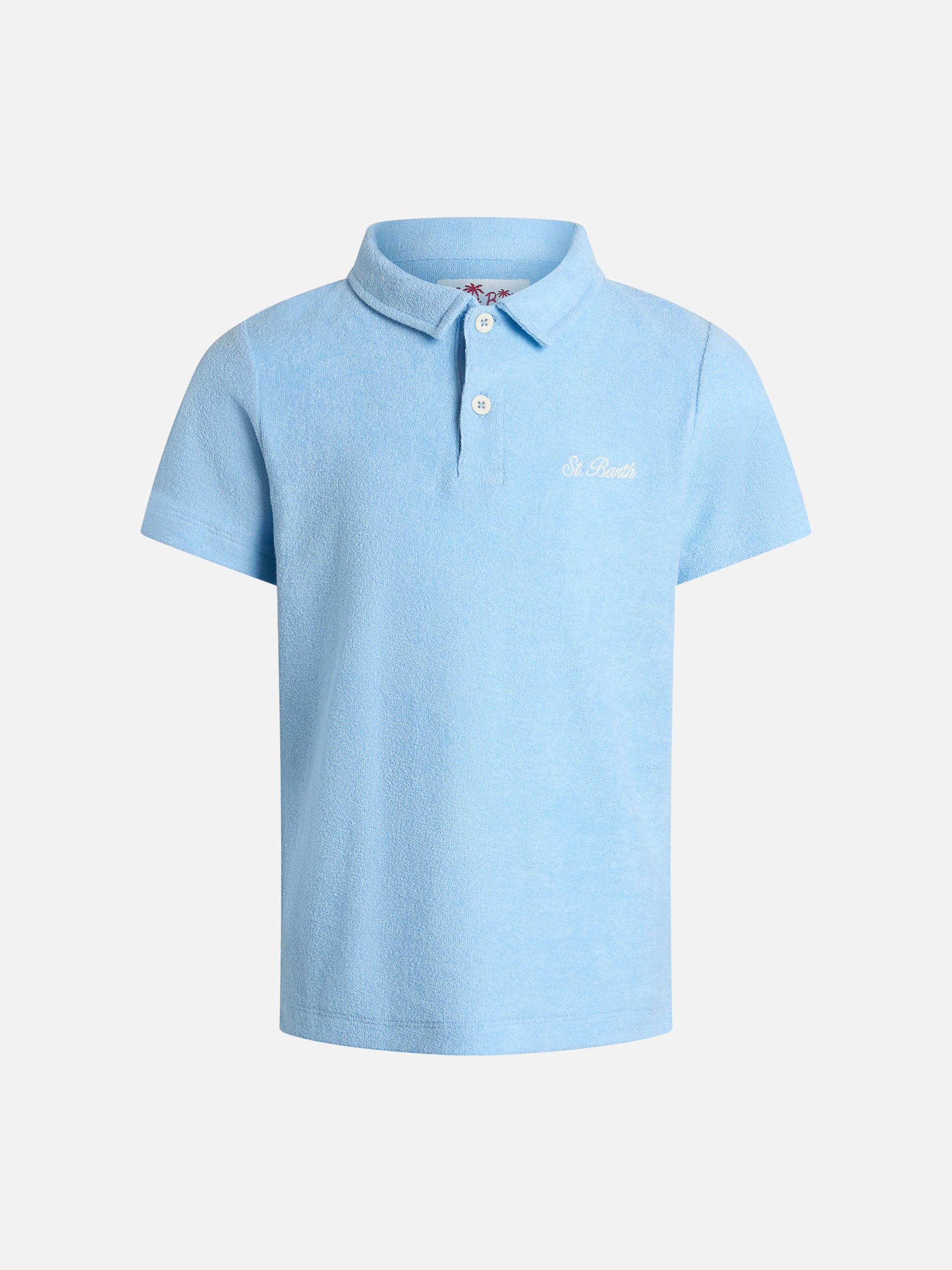 Boy light blue terry polo shirt Jeremy Jr - MC2 Saint Barth