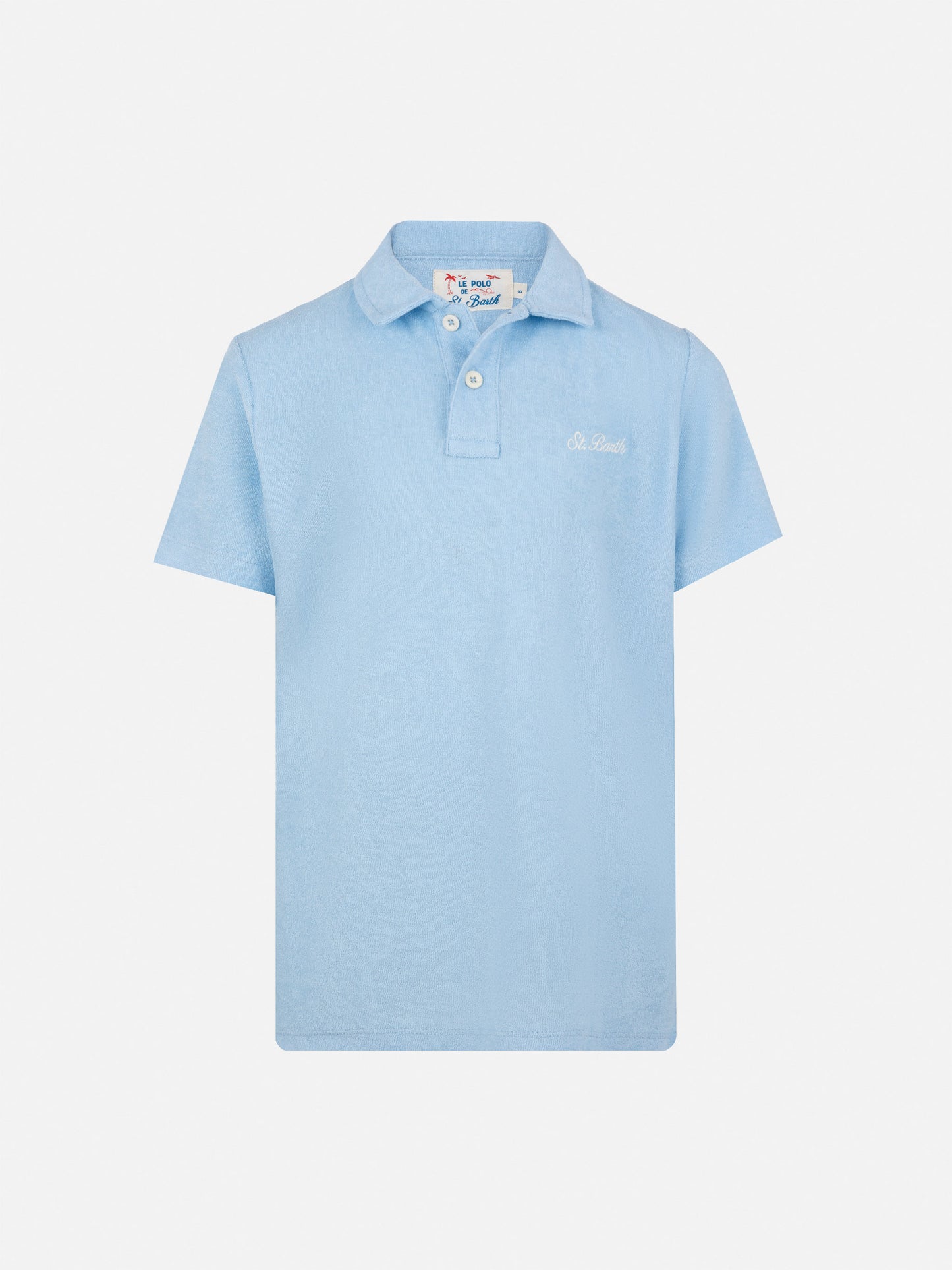 Polo Jeremy Jr in spugna azzurro chiaro