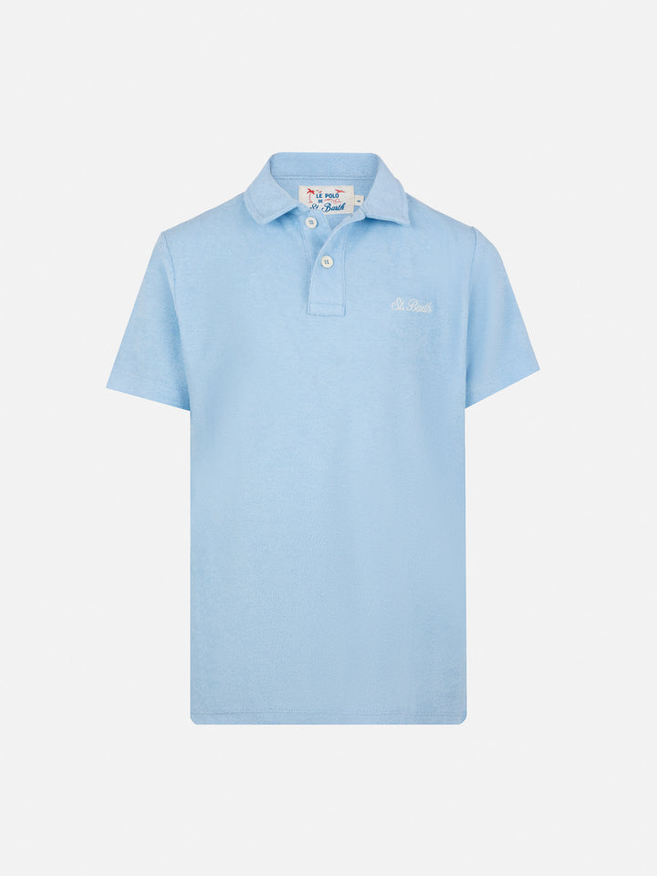 Polo Jeremy Jr in spugna azzurro chiaro