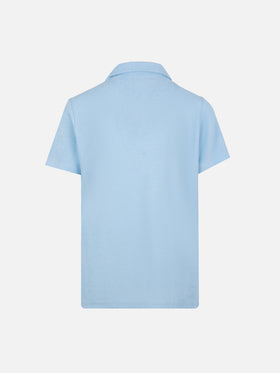 Polo Jeremy Jr in spugna azzurro chiaro