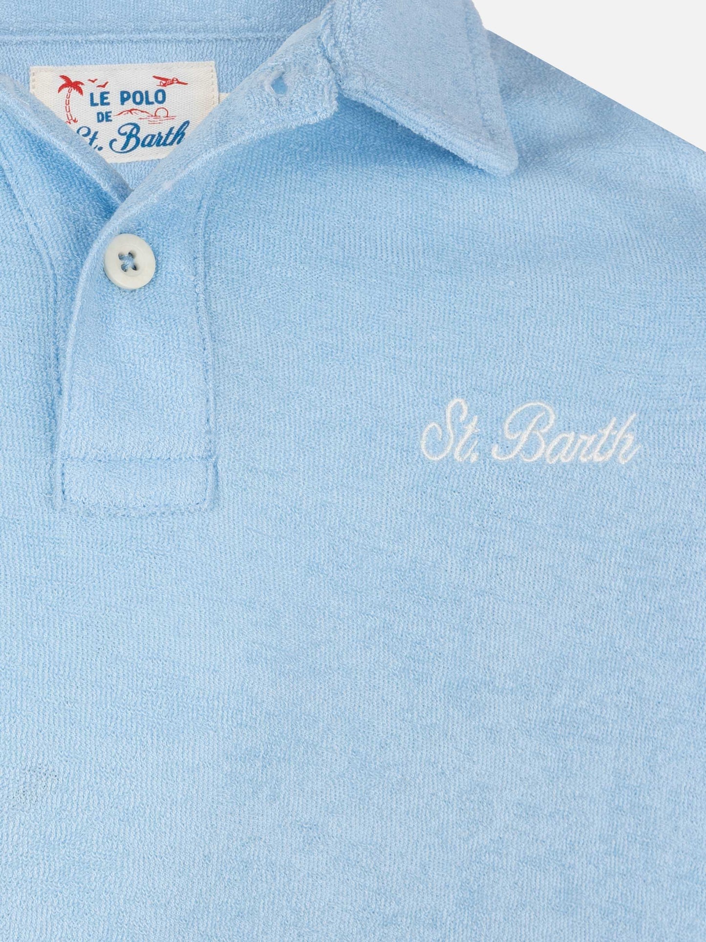 Polo Jeremy Jr in spugna azzurro chiaro