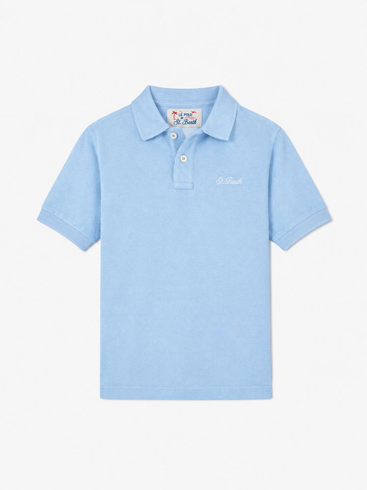 Polo Jeremy Jr in spugna azzurro chiaro