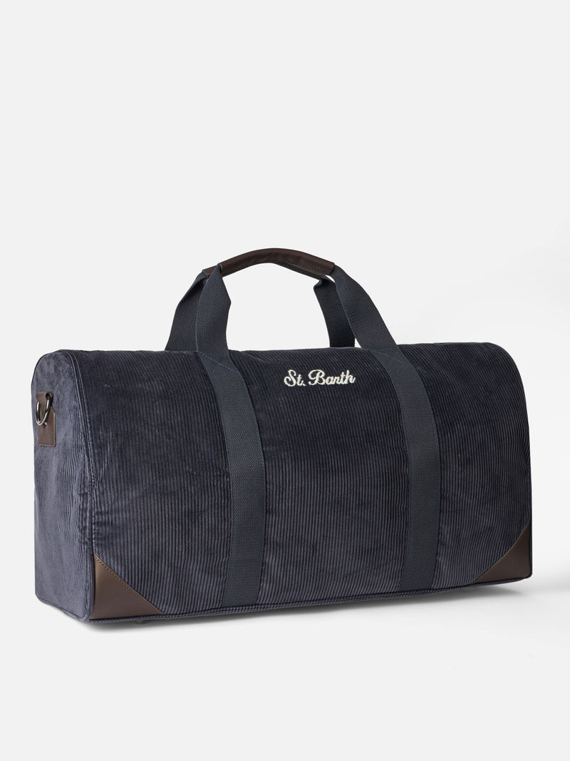 Navy blue corduroy travel duffel bag Jetleg