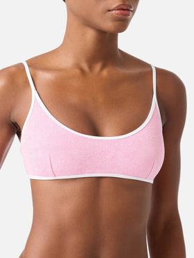Bikini string Juliane rose en éponge avec passepoil | Special Edition 