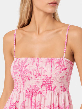 Vestido Jemma de algodón con bordado smock 