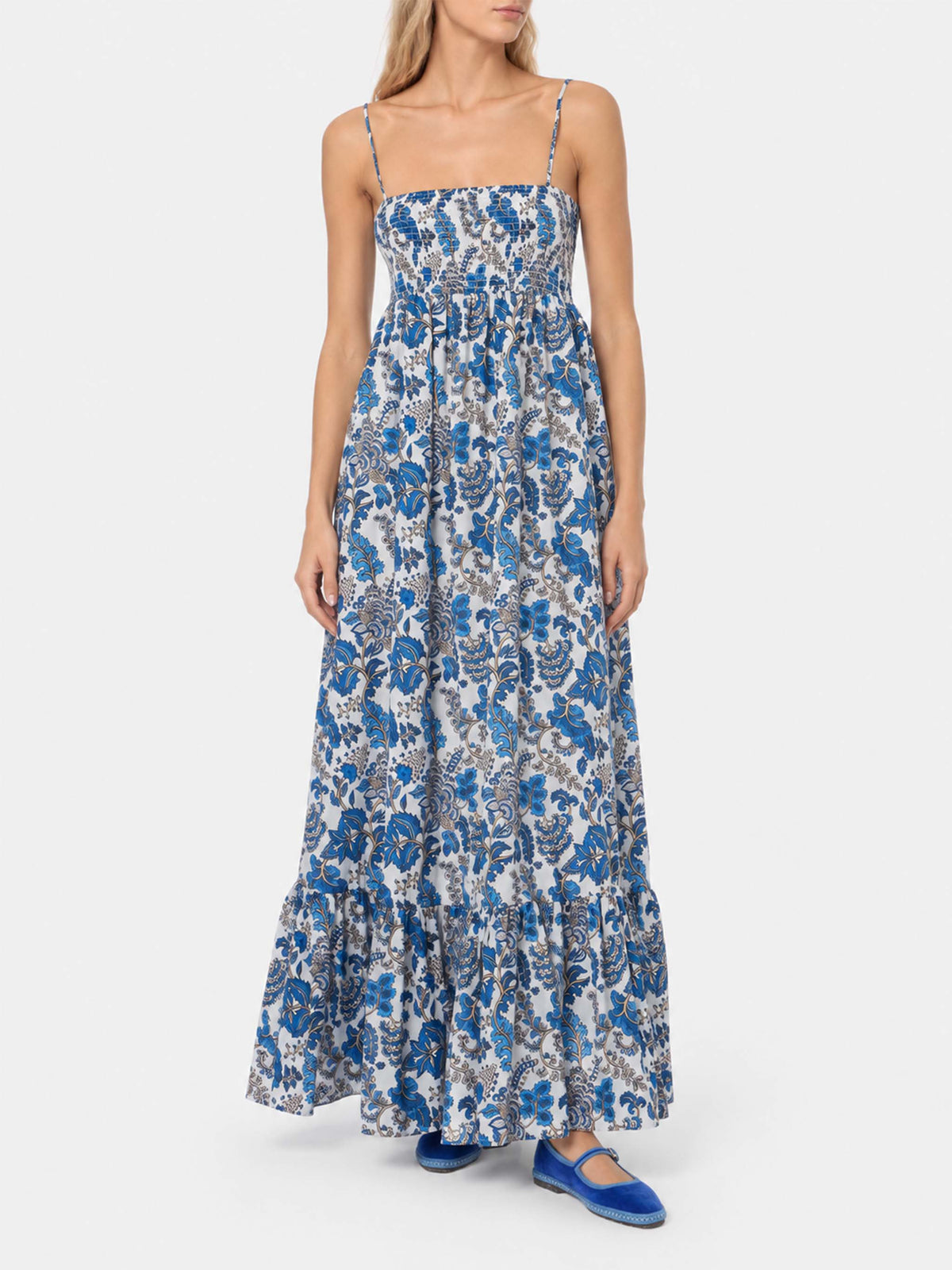 Robe en coton pour femme Jemma avec broderie smockée 
