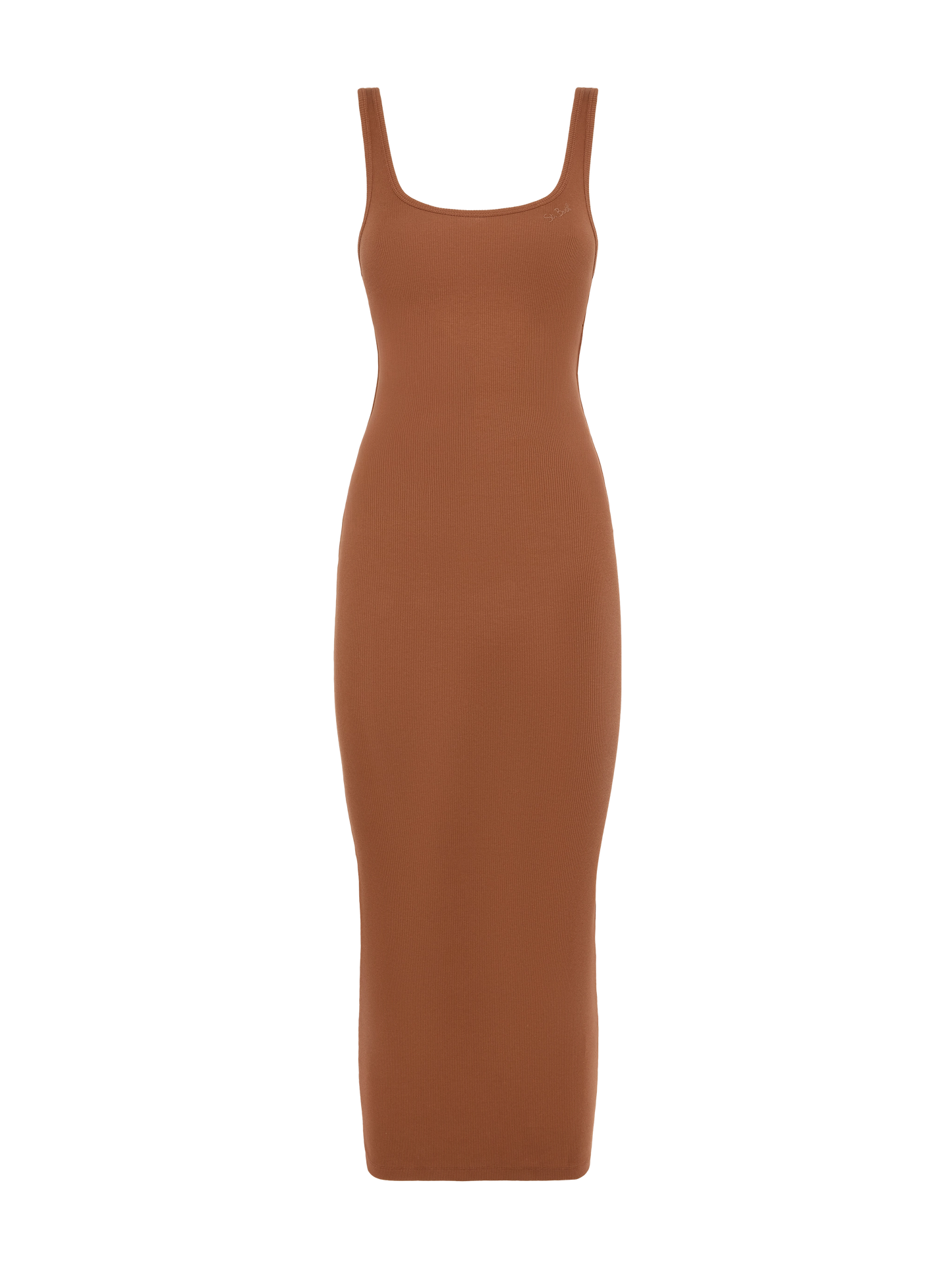 Jennifer – Trägerkleid aus geripptem Baumwolljersey in Braun
