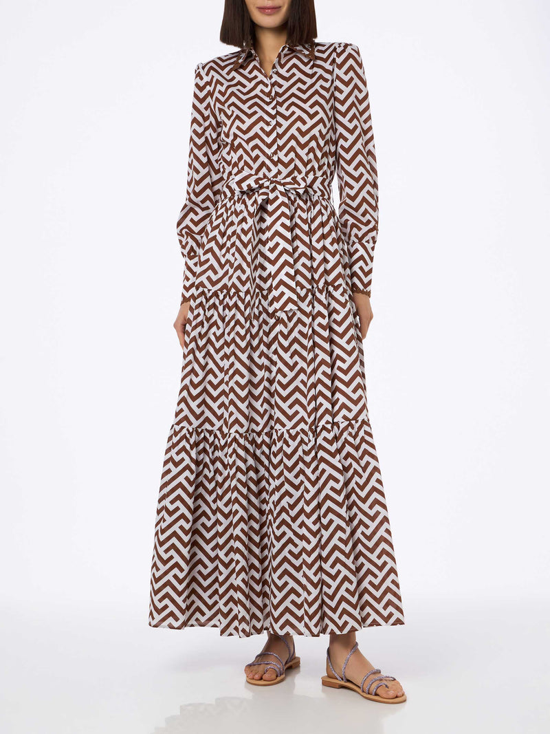 Zigazag print woman cotton dress Jensen