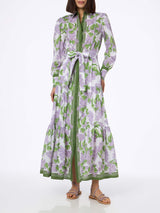 Woman cotton dress Jensen with flower print