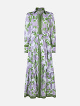 Woman cotton dress Jensen with flower print