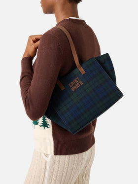 Sac Jour Medium à motif tartan avec anses en daim 