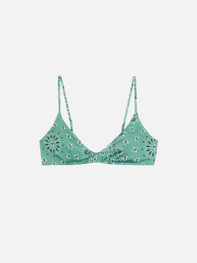 Paloma scoop bralette with bandanna print - MC2 Saint Barth