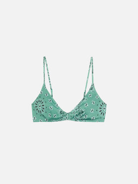 Paloma scoop bralette with bandanna print