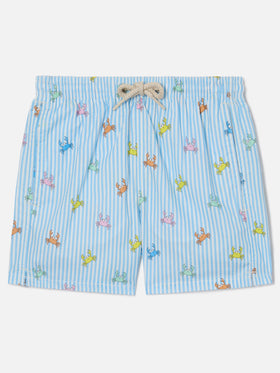 Joell swim shorts striped with all-over crabs print