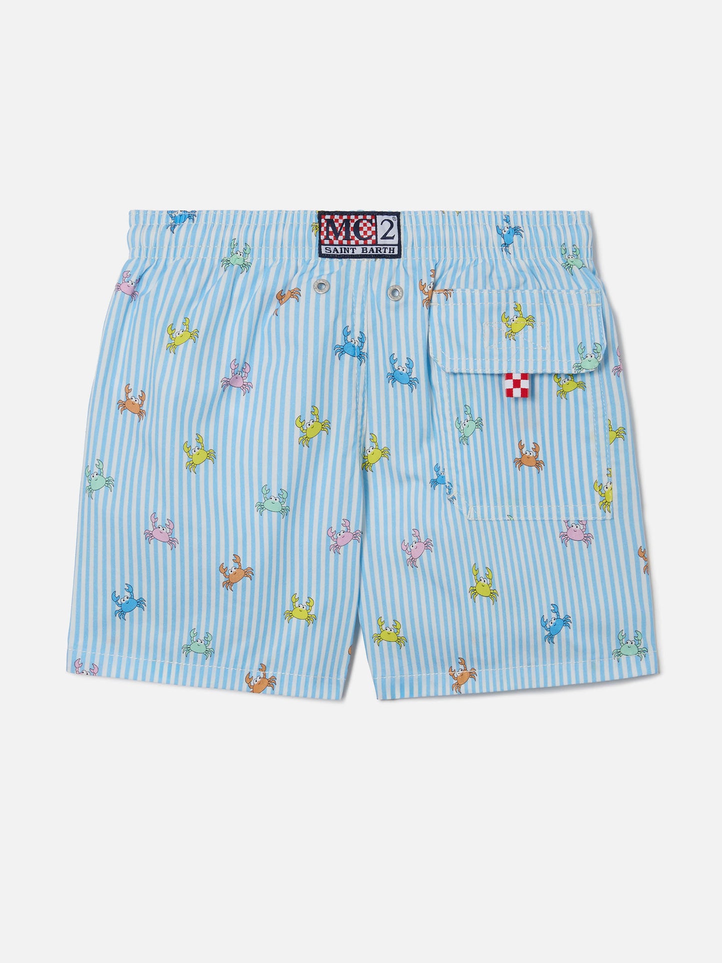 Costume Joell a righe con stampa granchi all over