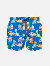 Jungen-Badeshorts aus Baumwolle mit Dinosaurier-Print