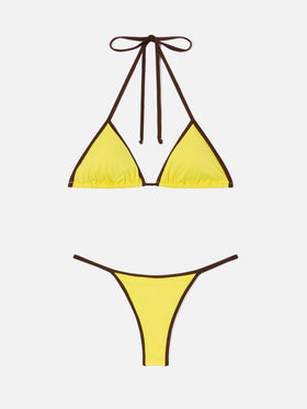 Bikini de tiras Joleah amarillo con lazos contrast 