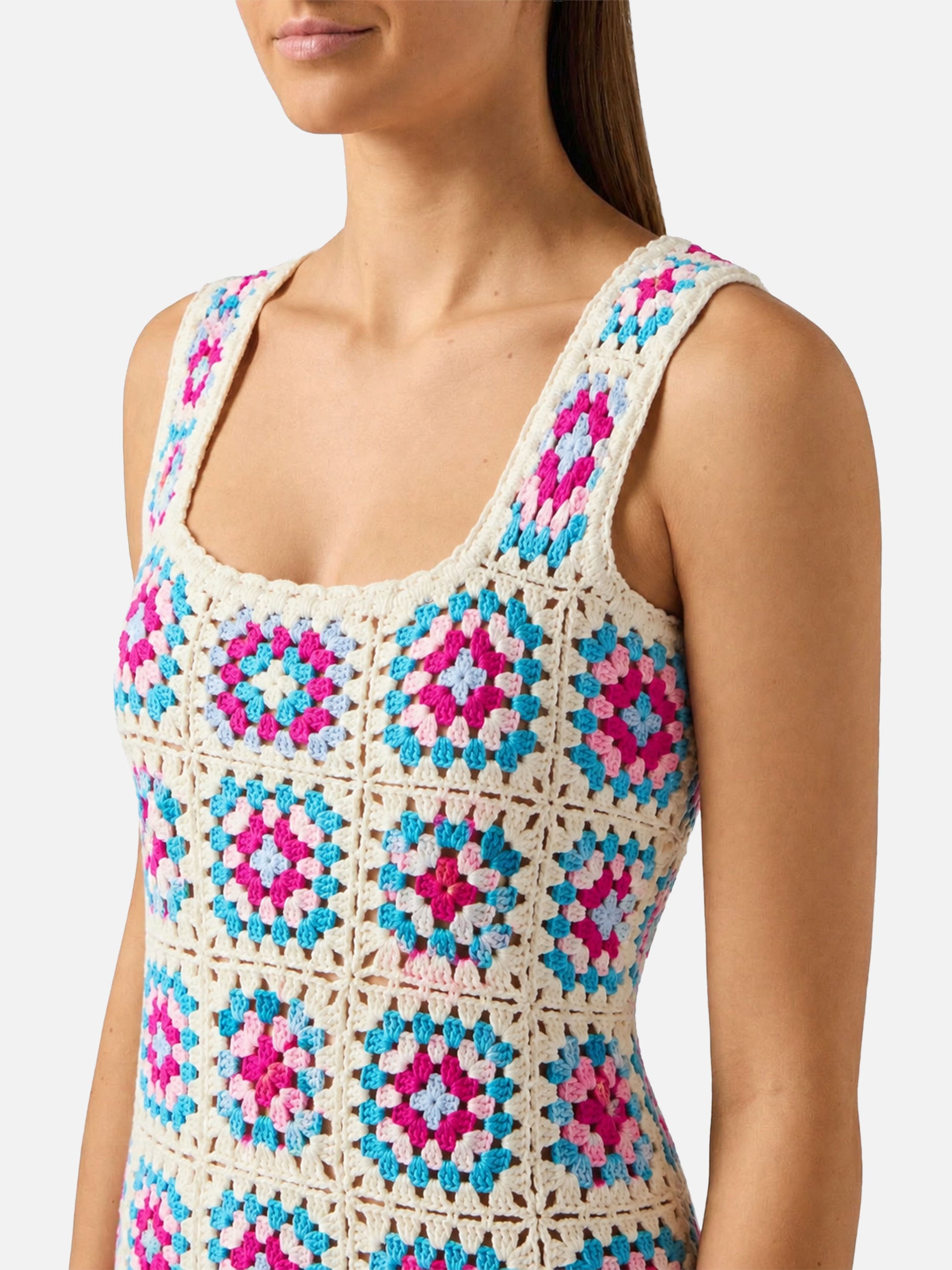 Woman Multicolor crochet dress