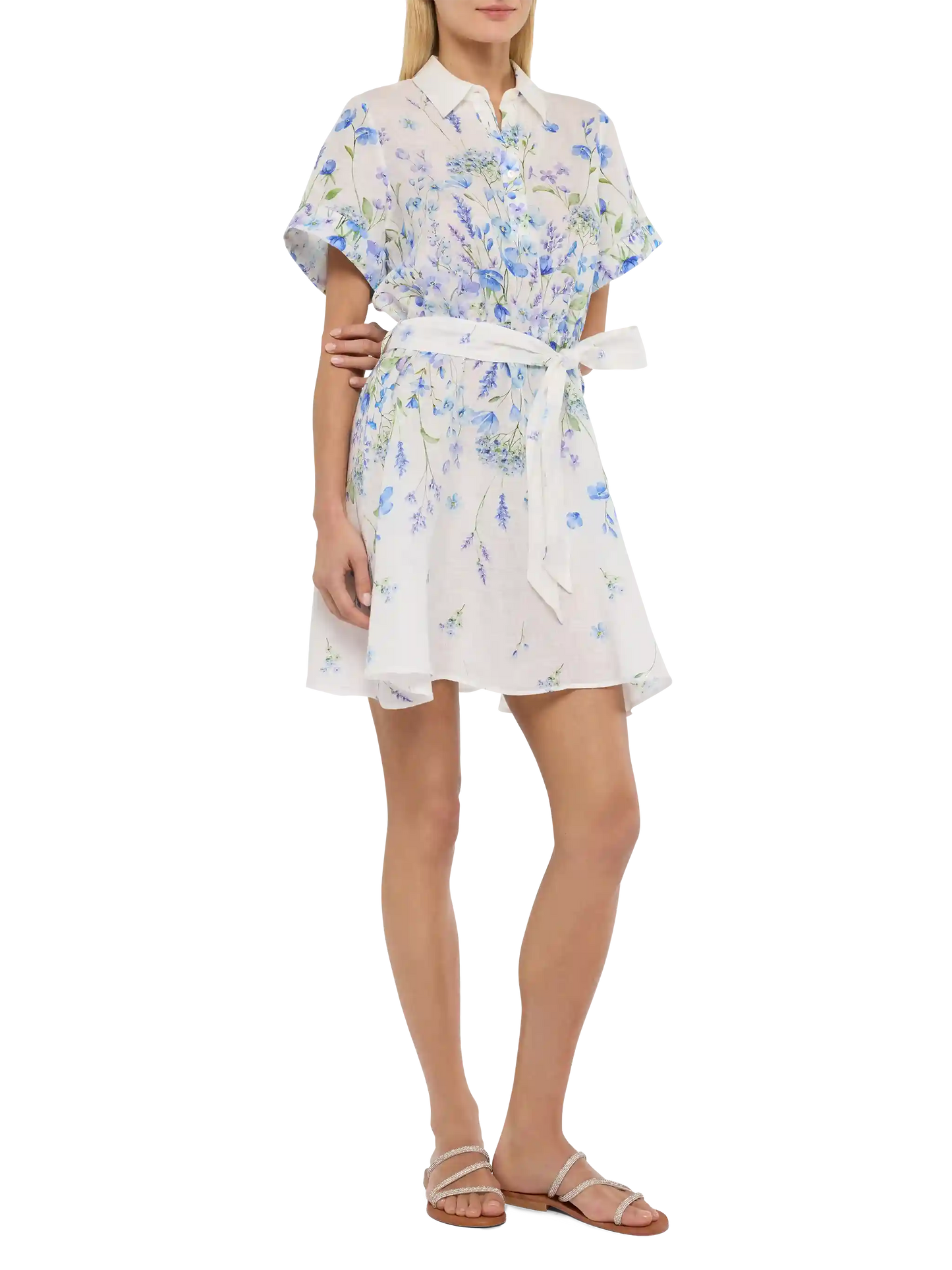 Joseline Leinenkleid mit Blumendruck