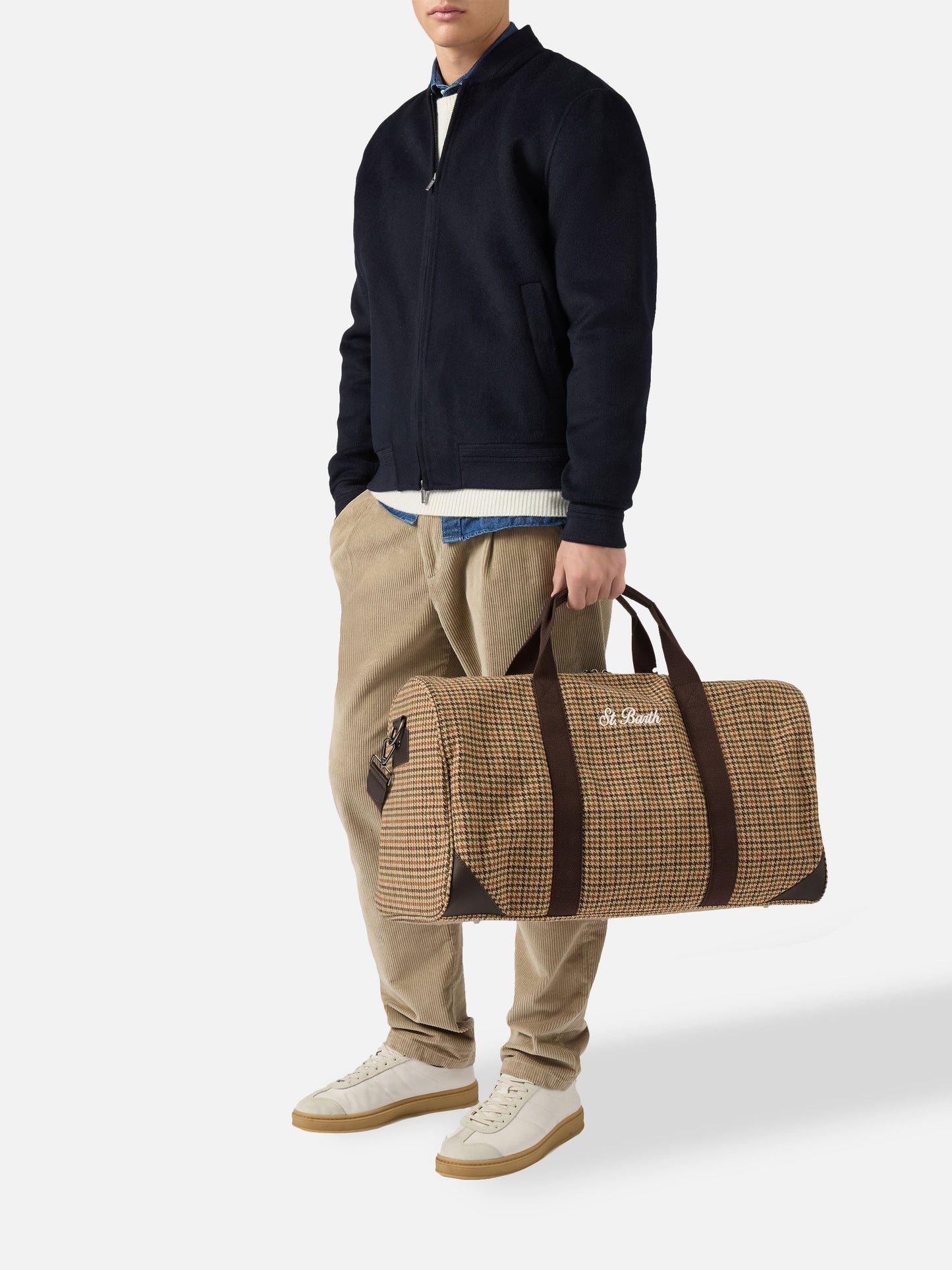 Jetleg Wool Travel Bag in tweed wool blend