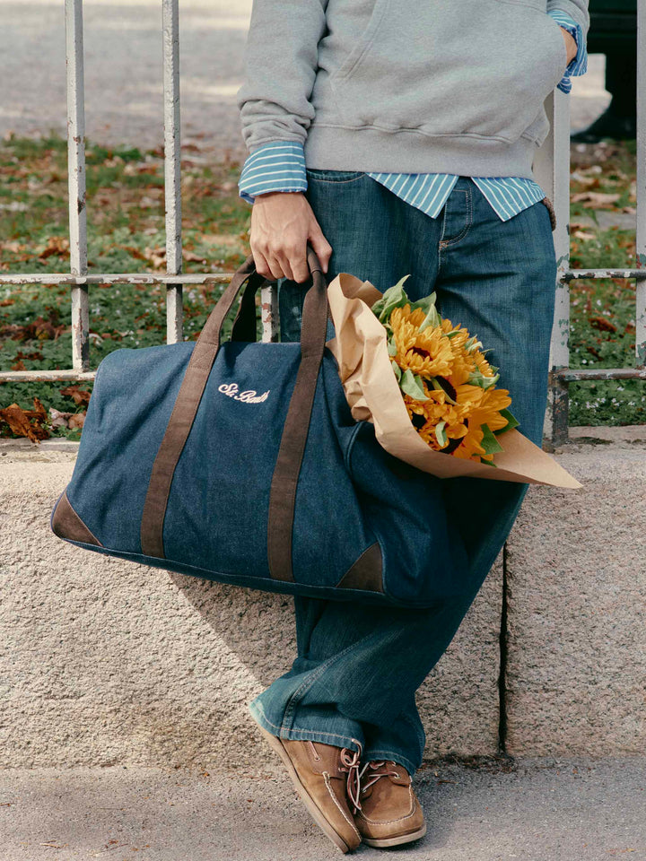 Blue Jetleg Denim-Seesack mit Logostickerei 