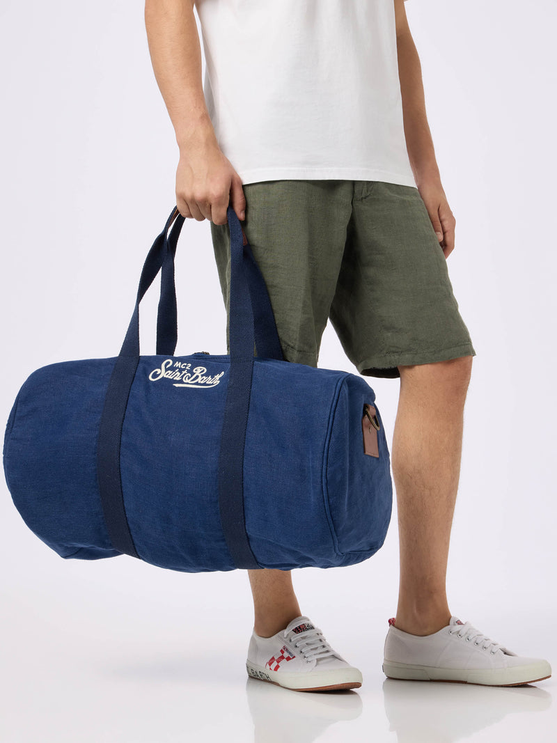 Blaue Reisetasche aus Leinen Jetleg