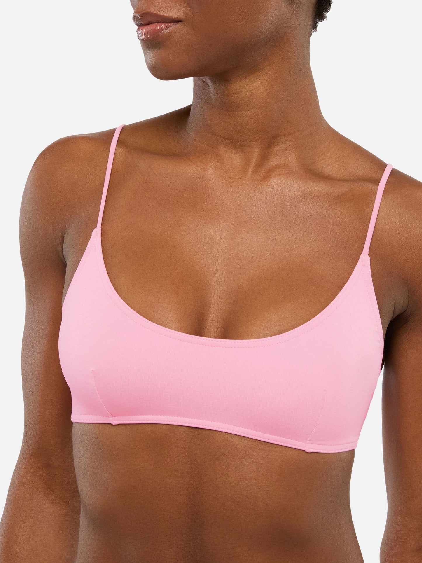 Lido pink classic swim briefs - Judy pink bralette beach top Judy