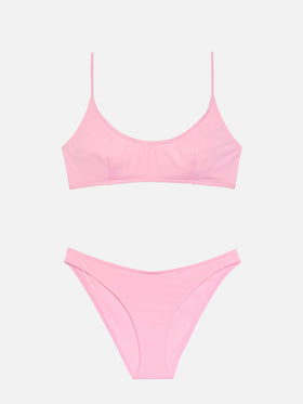 Lido pink classic swim briefs - Judy pink bralette beach top Judy