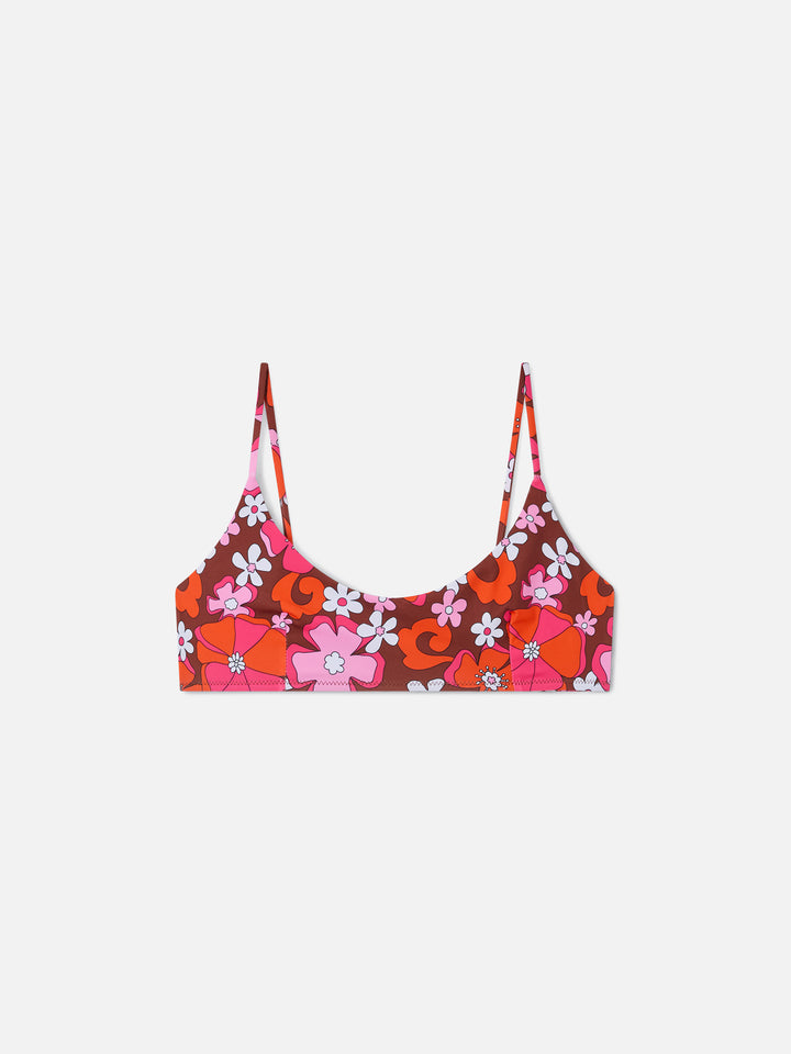 Top de bikini tipo bralette Judy con estampado floral 