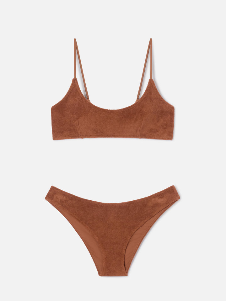 Bikini bralette Judy Elise en éponge marron 