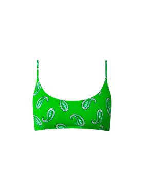 Damen-Bralette-Badeanzug mit Paisley-Print