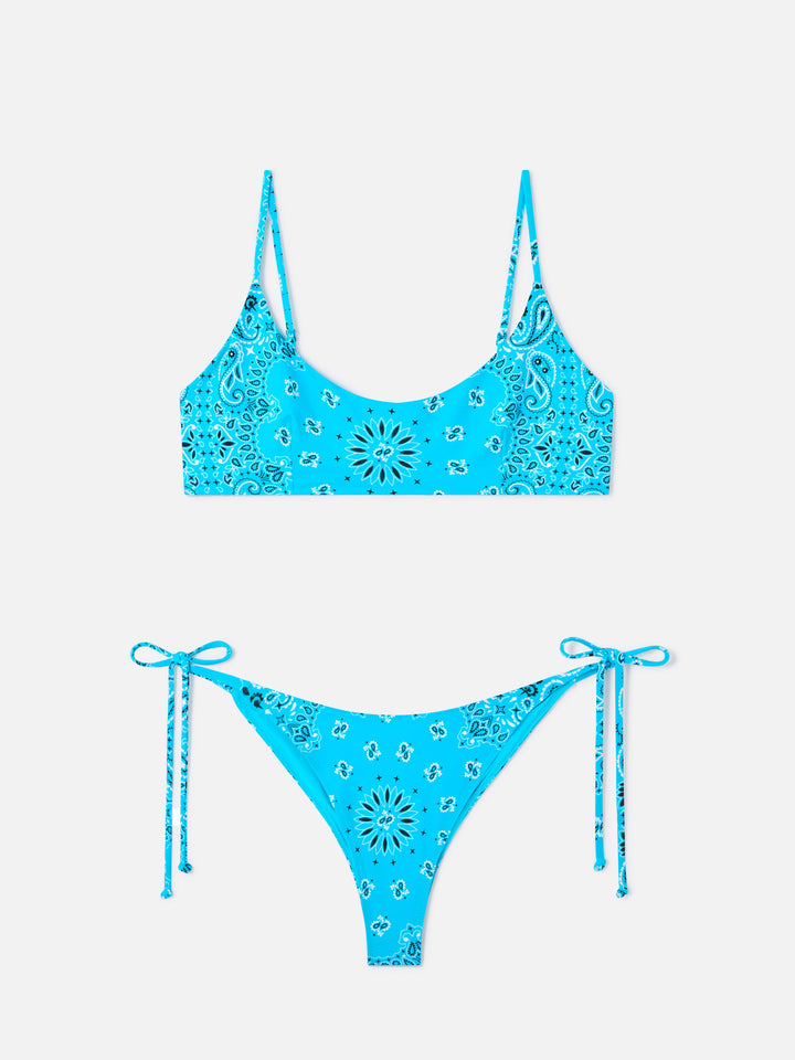 Judy Marielle light blue bandana bralette bikini