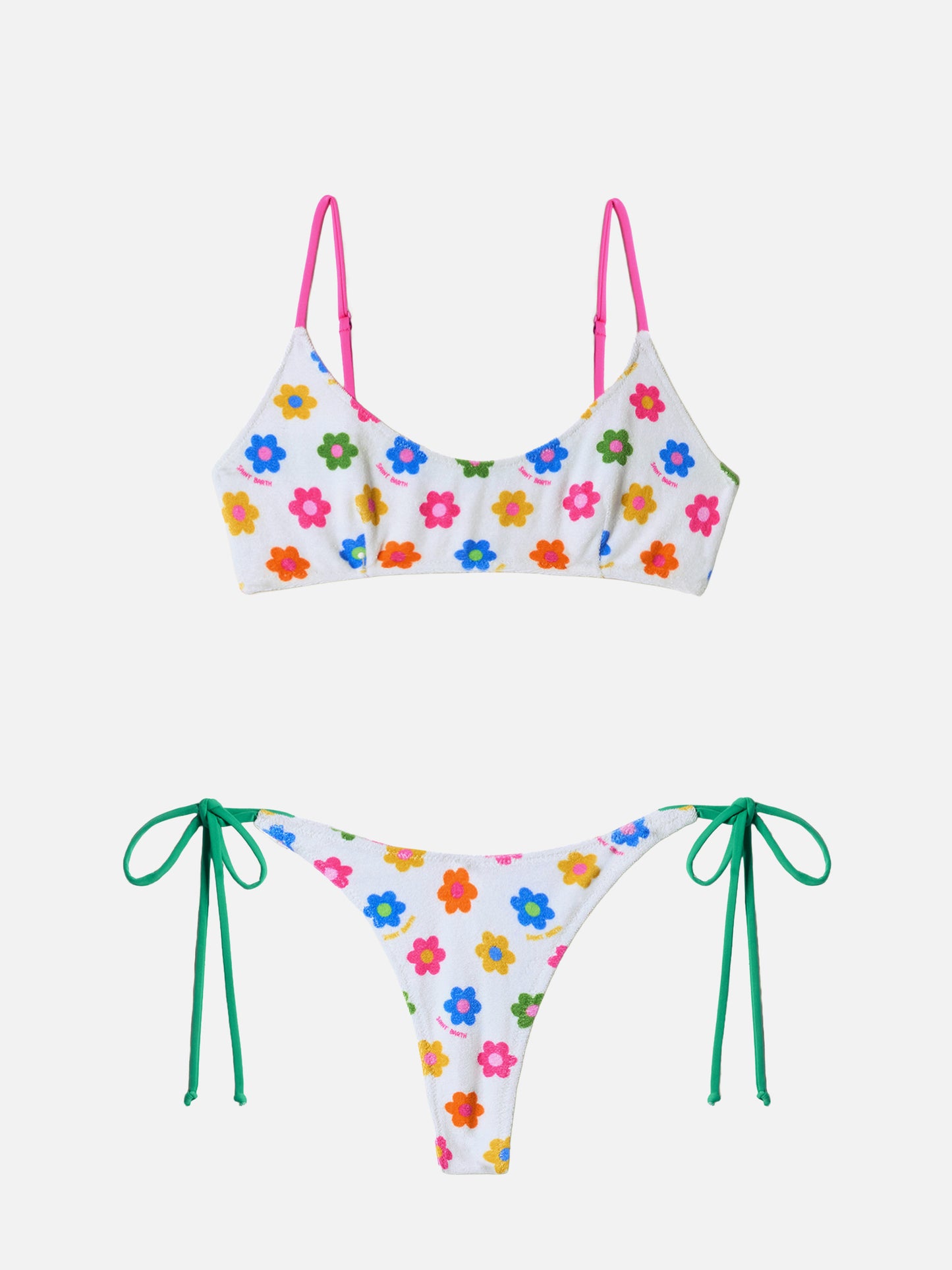 Judy Norah bralette bikini in terry with flower print