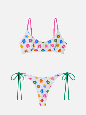 Judy Norah bralette bikini in terry with flower print