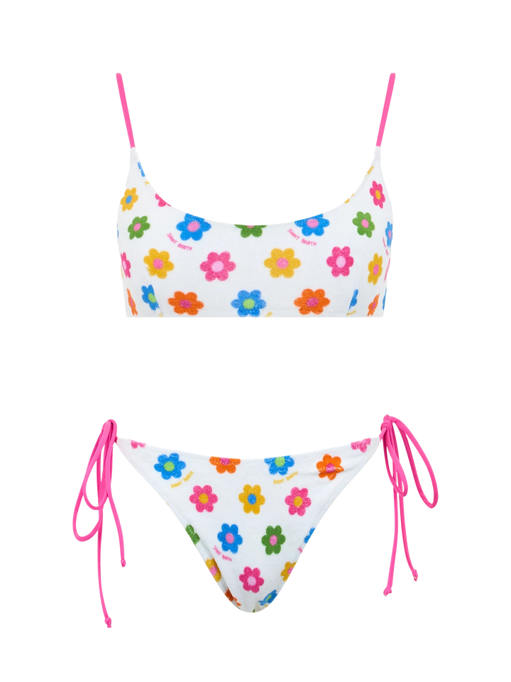 Woman terry bralette bikini Judy Marielle with daisy print - MC2 Saint Barth