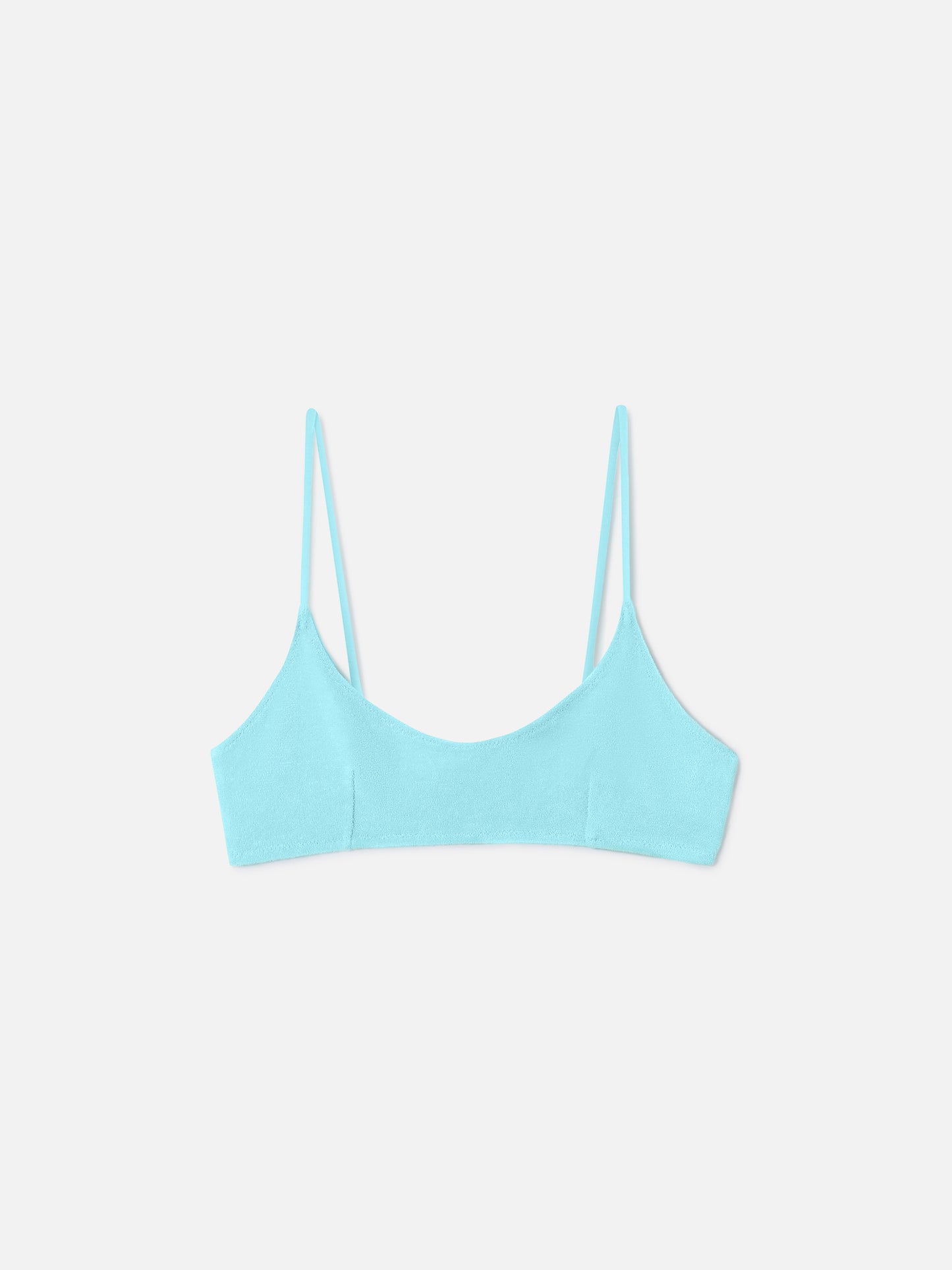 Top de bikini bralette Judy en rizo verde agua 