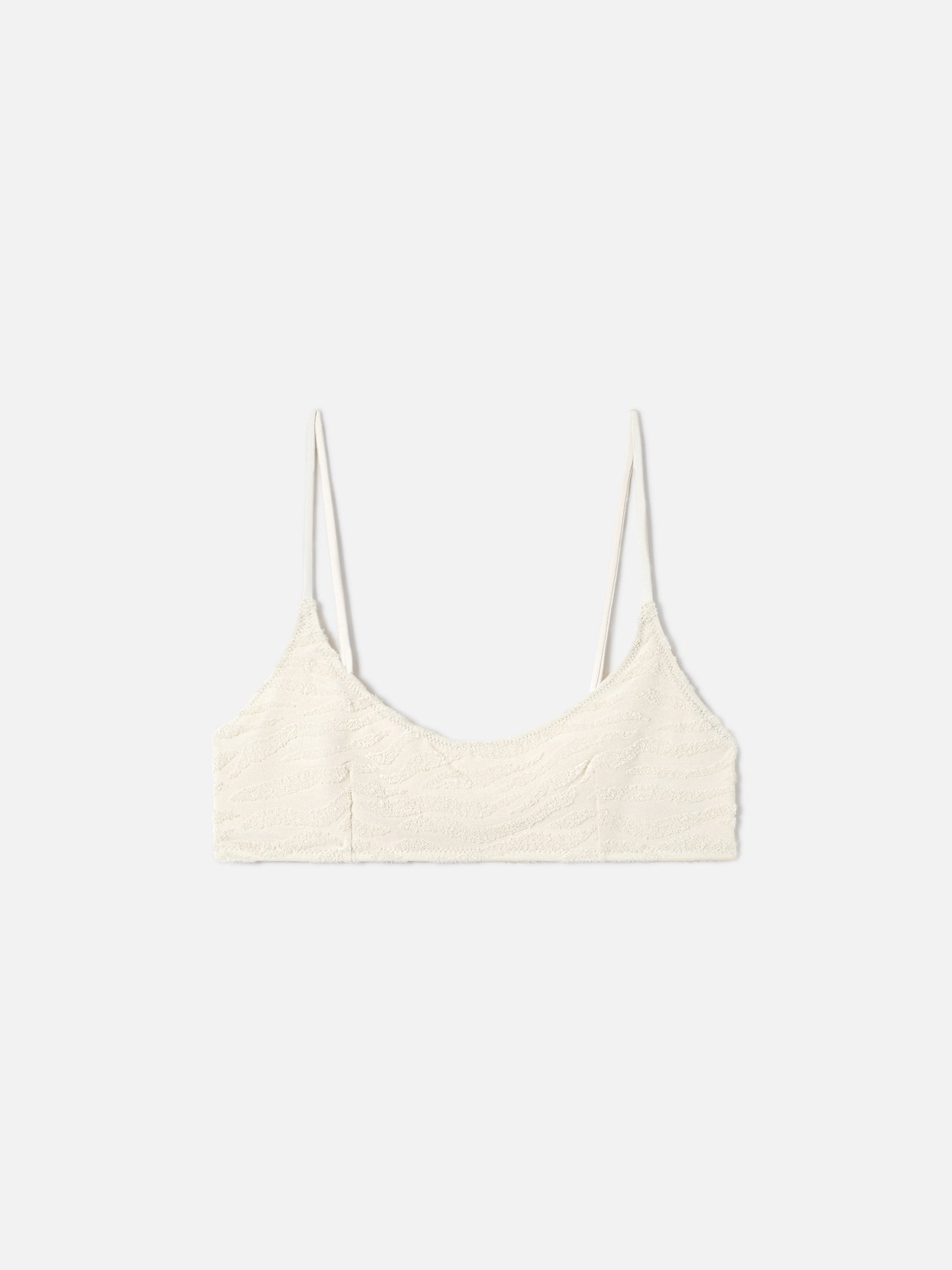 Beige embossed zebra terry Judy bralette top