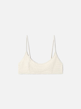 Beige embossed zebra terry Judy bralette top