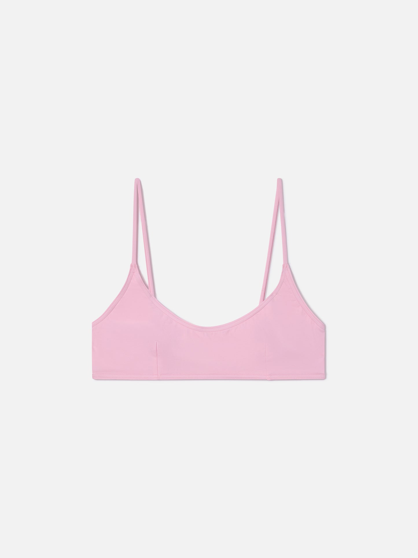 Judy bralette bikini top in solid pastel pink