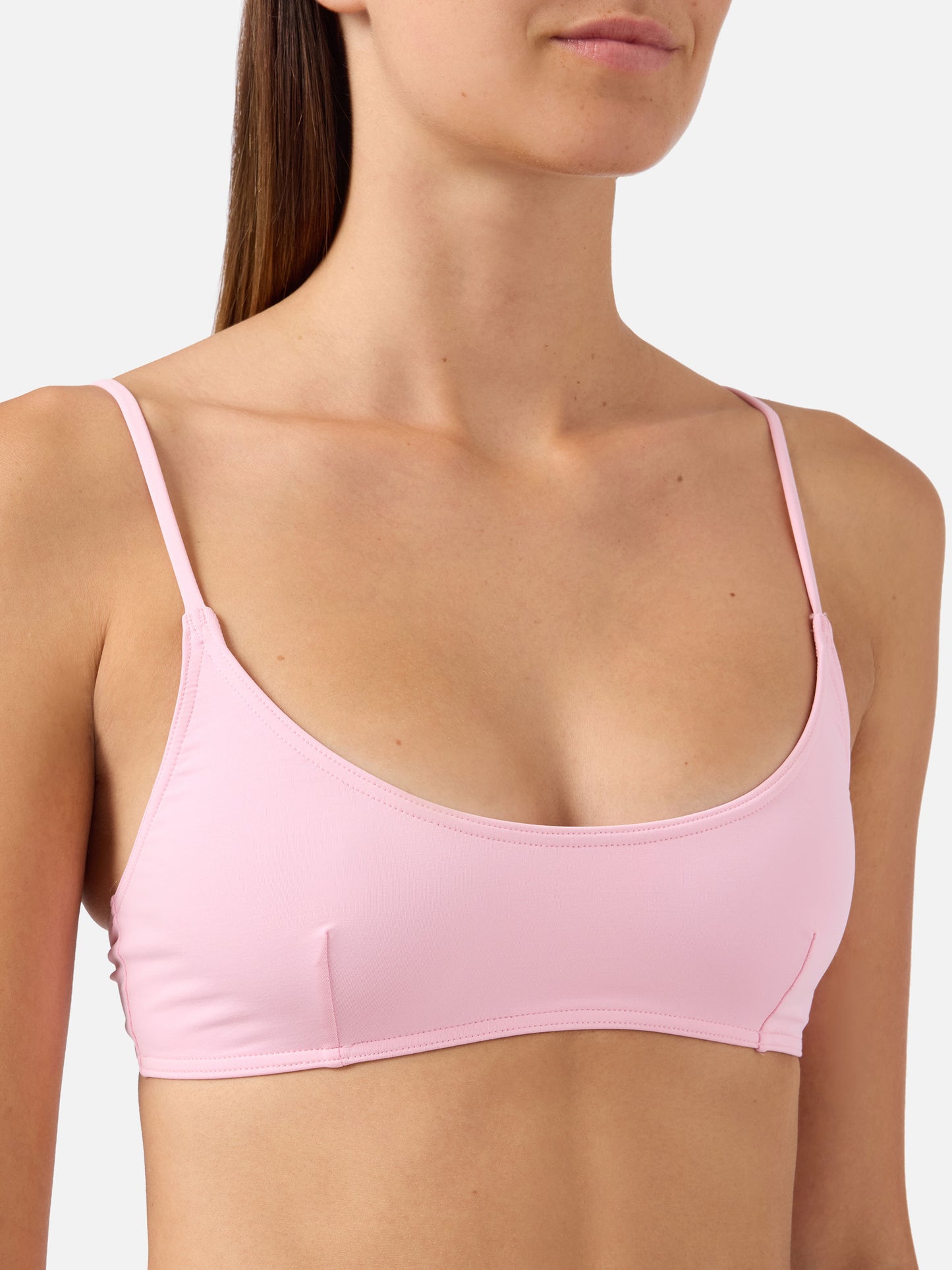 Bikini bralette Judy Virgo rosa claro con lazos 
