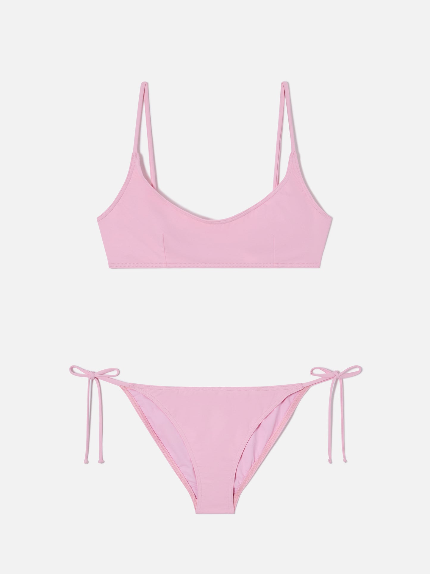 Bikini bralette Judy Virgo rosa claro con lazos 