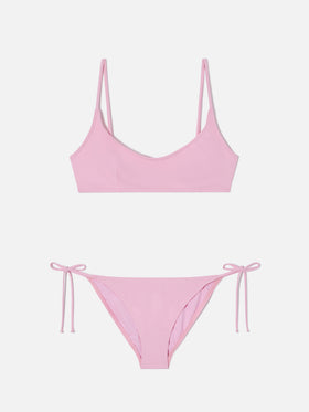 Bikini bralette Judy Virgo rosa claro con lazos 